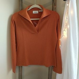 Neimans 100% cashmere sweater w leather trim -new